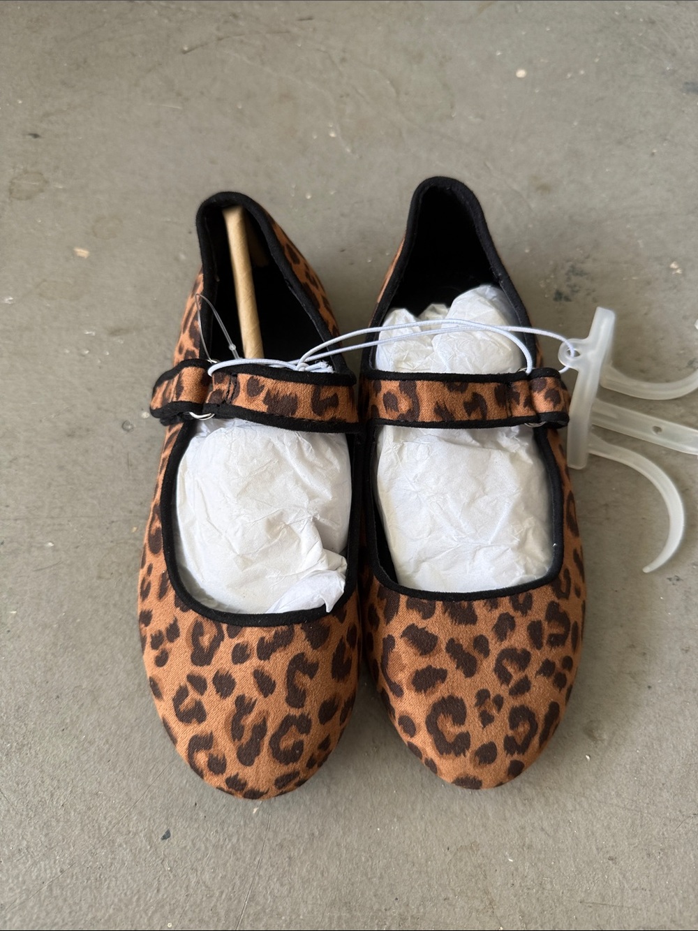 Cat & Jack Leopard Print Mary Jane Flats - Brown & Black